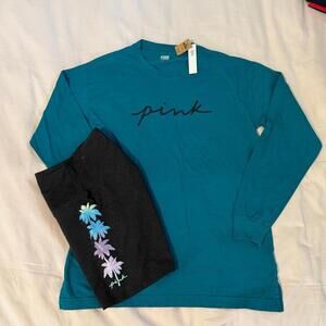 PINK Victoria's Secret Long sleeve and biker shorts set